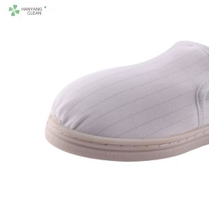 Autoclavable electronics factory cleanroom stripe canvas PVC outsole shoe