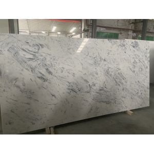 NSF Calacatta Quartz Stone Slab With White Background Scratch Resistant