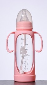 Cheap BPA FREE baby feeding bottle in Borosilicate glass 150ml and 240ml for sale