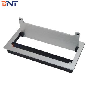 China Brushed Aluminum Alloy Flip Up Power Outlet Box For Hotel Room / Training Room on sale