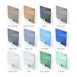 4mm 5mm 6mm Dark Blue Reflective Float Building Window Glass Sheet
