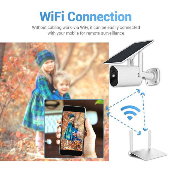 2MP 4MP Night Vision Solar Security Camera WIFI 4G Wireless With Spotlight Rechargeable Solar CCTV Camera
