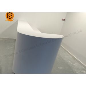 Antipollution White Small Reception Desk With Modified Acrylic Material
