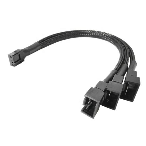 Quality 1 to 3 CPU 4 PIN Connector PC Case Temperature Control Cooling Fan Y Splitter Extension PWM Cable wholesale