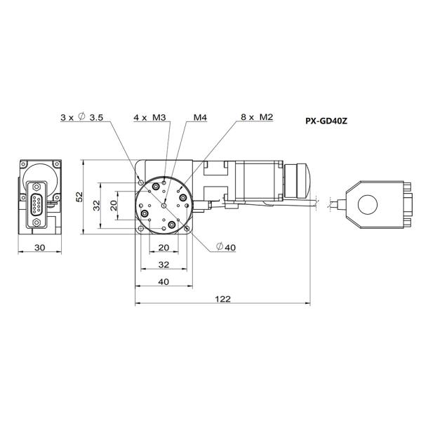 40mm Dia Miniature Motorised Rotary Table 360 Degree Turntable