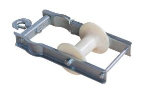 China Aerial Cable Stringing Roller With Hook , Nylon Cable Pulley Stringing Block on sale