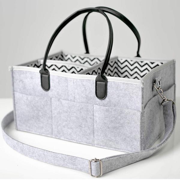 Quality Durable Felt Baby Diaper Caddy With Detachable Adjustable Shoulder Strap wholesale