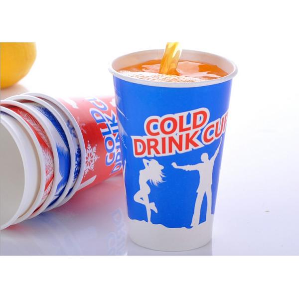 Takeaway Disposable Cold Paper Cups For Juice / Coco Cola Polystyrene Cups With