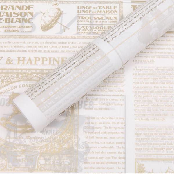 Vintage Newspaper Waterproof Flower Wrapping Paper For Bouquet Florist