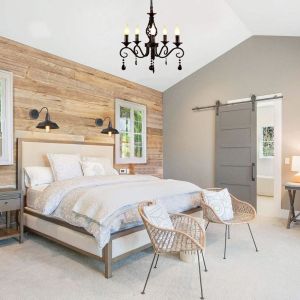 LED Metal Chandeliers 5 Lights Black Crystal Candle Chandelier Industrial