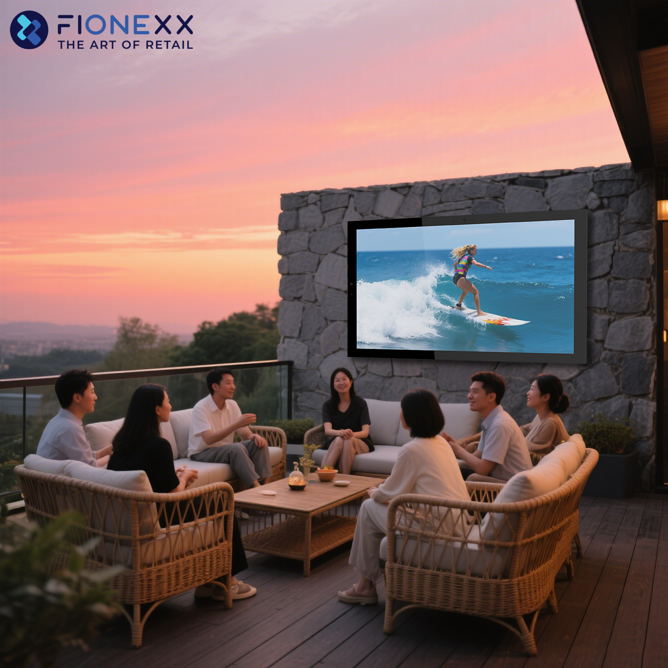 4K Ultra HD Visuals And 3D Surround Sound Outdoor IP55 Weatherproof TV For