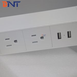 Multimedia clamp on desk mount socket for meeting room