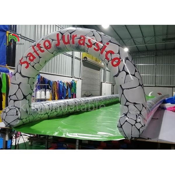 Green Single Lane 15 m Long Inflatable Water Slide For Adults Customized Size