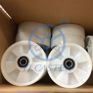 Cheap 7&quot;X2&quot; White Nylon Pallet Jack Steer Wheels 1320LBS Load Capacity for sale