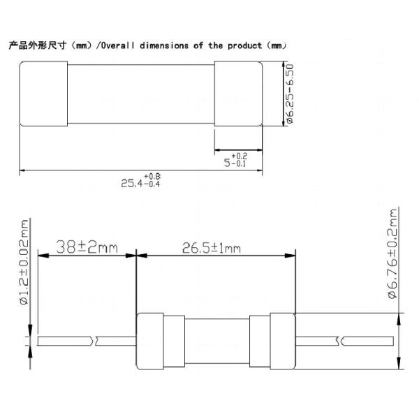 2 Telecommunication Ceramic Tube Fuse , Fast Acting 100 Amp 250v Fuse