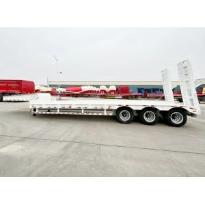 Cheap Jost Kingpin 80t 3 Axle Low Bed Trailer For Smooth And Safe Crane Machine Transport for sale