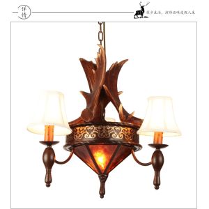 Moose antler chandelier Lighting Fixtures With lampshade (WH-AC-29)