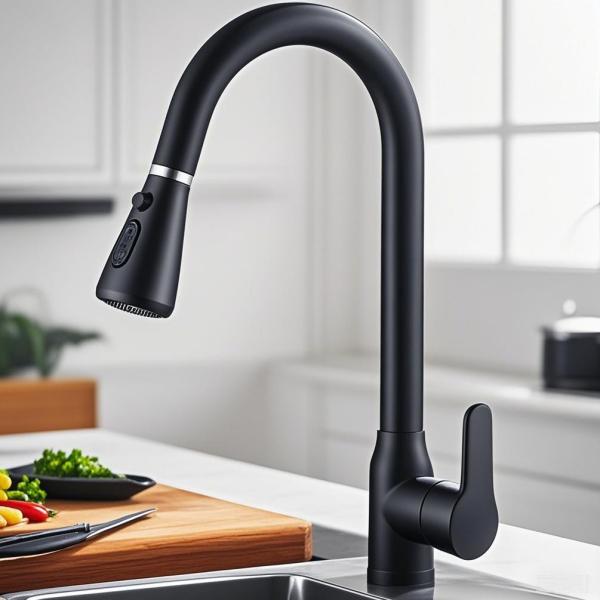 Quality Black Single Handle Kitchen Pull Out Faucet Spray Mode Kitchen Sink Taps wholesale
