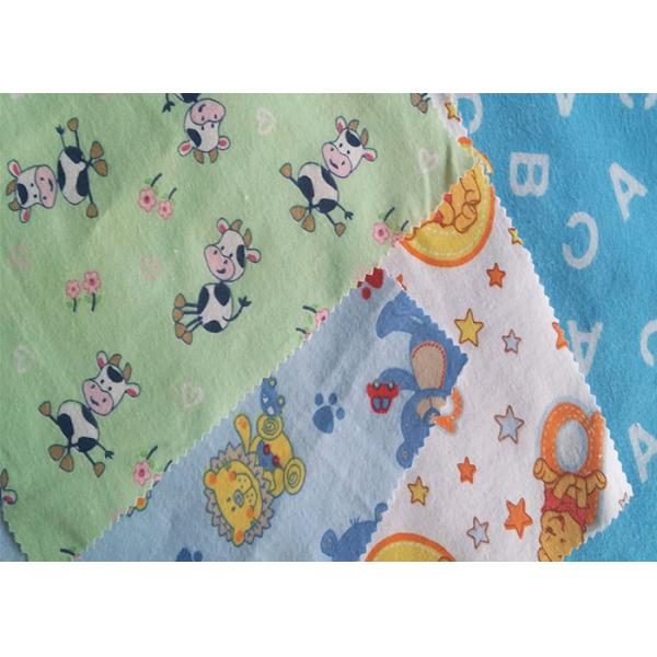 Quality Dyed Printed Cotton Flannel Cloth , Children Clothing Fabric Widely Use wholesale