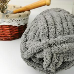 China Chunky Hand Knitting Chenille Yarn Soft Loop Puffy 100% Polyester Blanket Big Crochet Yarn on sale