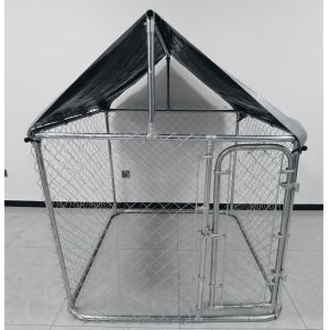 Galvanized Chain link wire mesh with waterproof canopy dog cage