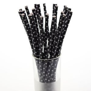 Artifacts Decorative Blue Striped Paper Drinking Straws