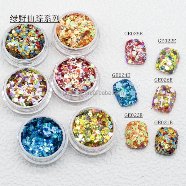 Mixed Hexagonal Butterfly Multicoloured Glitter Paillette Chunky Tumbler Decoration