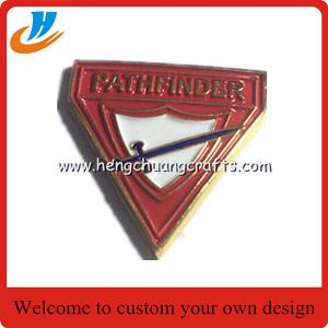 China Custom company logo design badge pin with button pin pantone color on sale