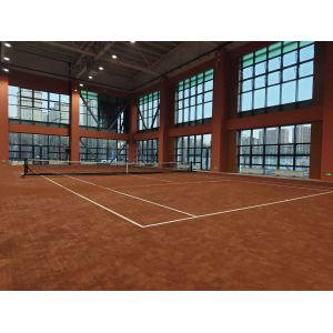 China Authentic Red Clay Tennis Court with Brick Dust Finish Enhanced Slide Capabilities and ITF Standards for Strategic Training Sessions in Luxury Residential or Commercial Settings on sale