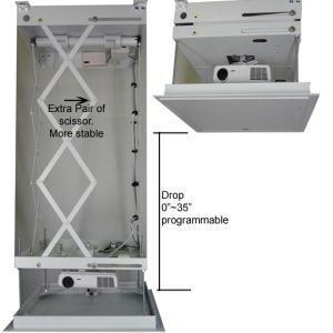 Metal Ceiling Mounted Motorized Projector Lift 150cm with Scissors