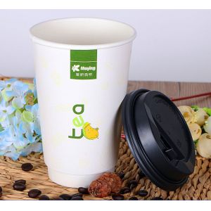 Double Wall Hot Paper Disposable Paper Cups With Logo Customized Eco Friendly