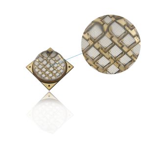 Cheap 100W 395nm 60-90deg UVA LED COB Chip for UV Curing with Quartz Glass Lens for sale