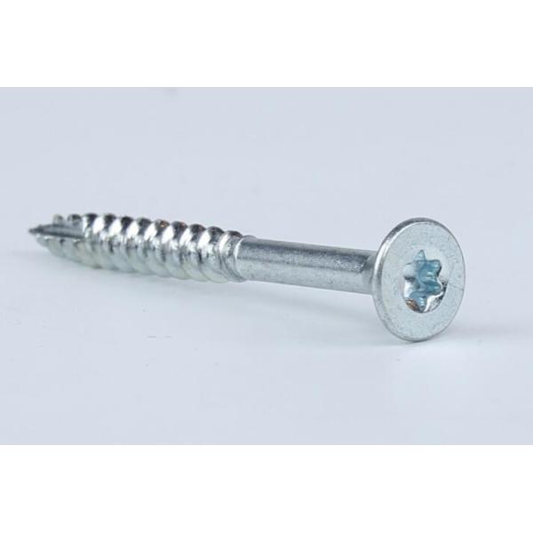 Quality Double Countersunk Machine Screw 4 Nibs Partial Cut Thread CR3 Zinc Plated wholesale