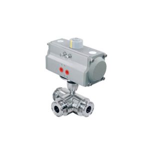 China DIN 3A SMS TP304 Stainless Steel Valves Electric Actuated Tri - Clamp Butterfly Valve on sale