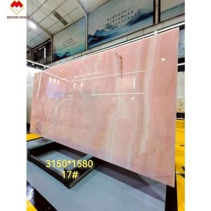 Big Slab Onyx Marble Stunning White Pink Onyx Stone for Wall Panel and Table Top