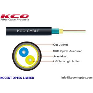 China 2 Fiber 4 Core Armored Fiber Optic Cable FTTA 4.8mm Customized ISO9001 Approval on sale