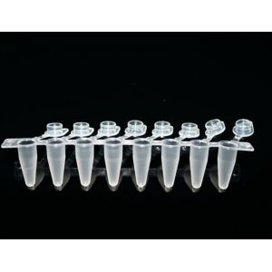 Clear Plastic 0.1ml / 0.2ml 8 strip pcr tubes For Pcr Instrument pcr 8 strip