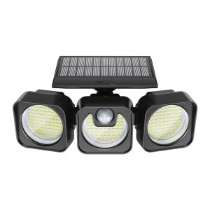 218LED 3 Heads 650lm Solar Power LED Lamp 1.3W IP64 Waterproof Wall Light