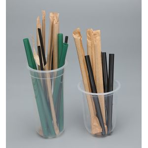 China Individually Wrapped Plastic Straws Compostable PLA Cups With Lids on sale