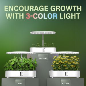 Vegetable 12 pods home small garden hydroponics growing system daily growing 24w