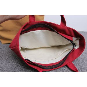 Custom Printed Cotton Canvas Tote Bag Khaki / White / Blue / Red Optional