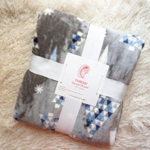 Warm Rotary Printing Flannel Print Blanket , 100 Polyester Plush Blankets 220