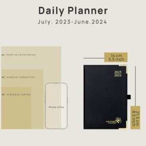 Night Blue Custom 2023 2024 PU Hardcover Academic Planner A5 Vertical Layout