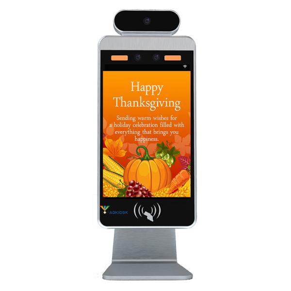 Quality 1-1.5m Recognition Body Temperature Scanner Kiosk DDR3 2G Facial Thermometer Scanner wholesale