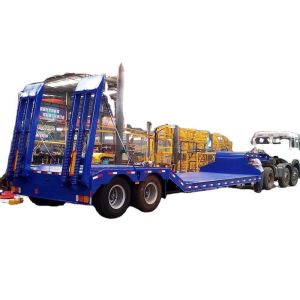 60/80/100 Tons Gooseneck Trailer Low Bed Semi Trailer High Capacity Low Boy