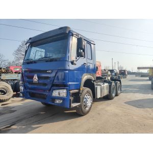 Used 420 Howo Tractor Trucks 6*4 Drive Mode 12 Wheels Trailer Head Euro 3 Use In