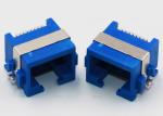 Blue Color RJ45 PCB Mount Socket Half Shielded 1.27mm Terminal Pitch For