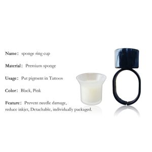 Disposable Microblading Tattoo Pigment Ring Cup With Sponge , Makeup Eyebrow