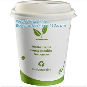 China Eco-friendly, Blodegradable, Compostable, PLA Lined Disposable Hot Cold Beverage Cup Set, Cafe, Shops, Kiosk on sale