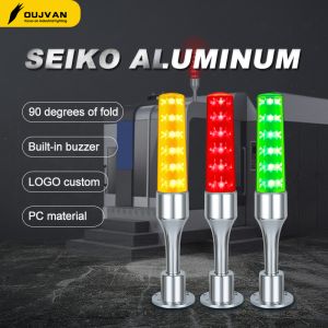 Hidden Detachable Base LED Tower Lamp Flashing Warning Tower Light With Alarm